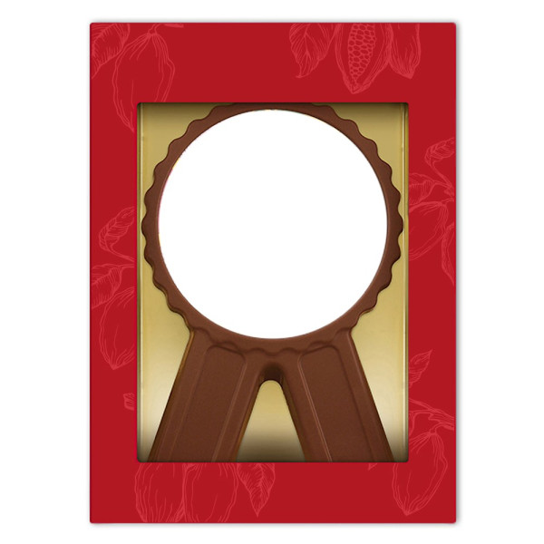 Medaille van chocolade met eigen ontwerp opdruk