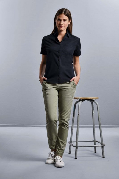 Russell Ladies' Ss Pure Cotton Easy Care Poplin Shirt