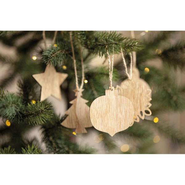 CHRISET - Houten kerstversiering set