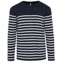 Striped Navy / Off White
