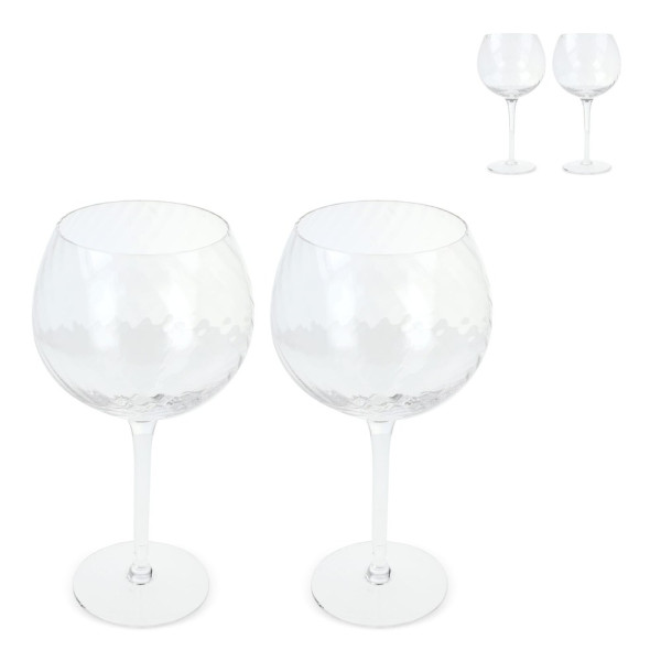 Byon Opacity set van 2 wijnglazen met stijlvol glaspatroon 470ml