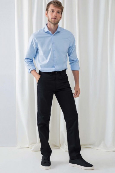 Henbury Men's 65/35 Flat Fronted Chino Trousers