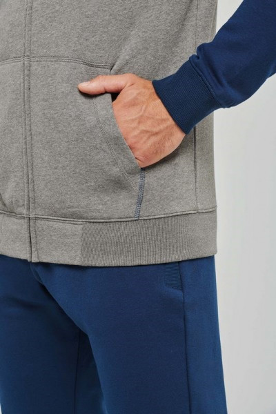 PROACT® Fleece met rits en tweekleurige capuchon unisex